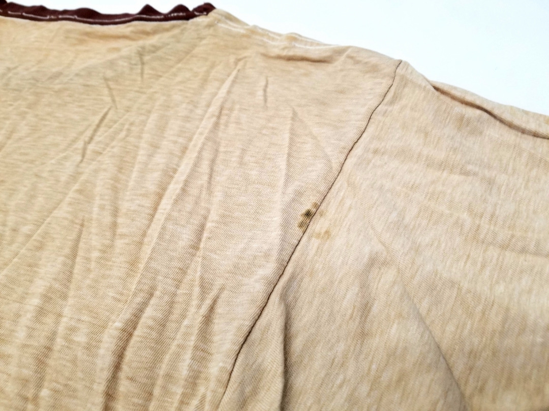 70s USA製 ARTEX 茶色杢 インディアン 染み込みプリント リンガーTシャツ L 70年代 アメリカ製 アメリカ古着 アメカジ ビンテージ ブラウン_画像6