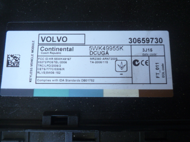 ( Volvo V60) computer set (FB4164T) immobilizer 