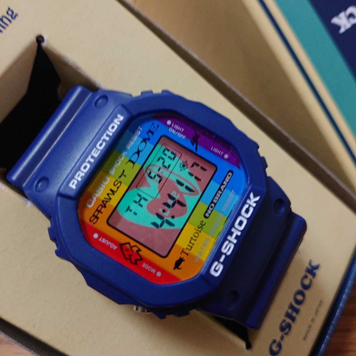 即決 生産終了 CASIO サーフィン6コラボ ブルーレインボースピード 新品 未使用 完品DW-5600SF-2JR 電池交換済み！_画像9