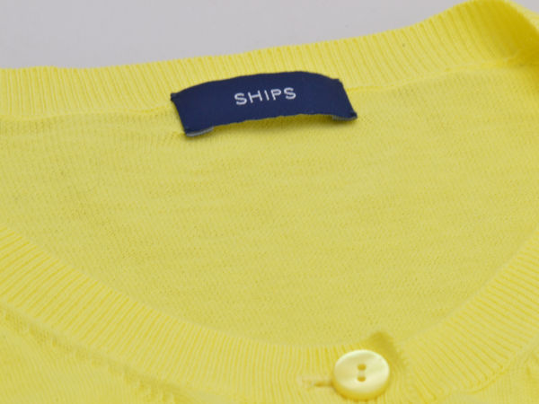  Ships SHIPS вязаный кардиган хлопок длинный рукав желтый женский j_p F-M12162