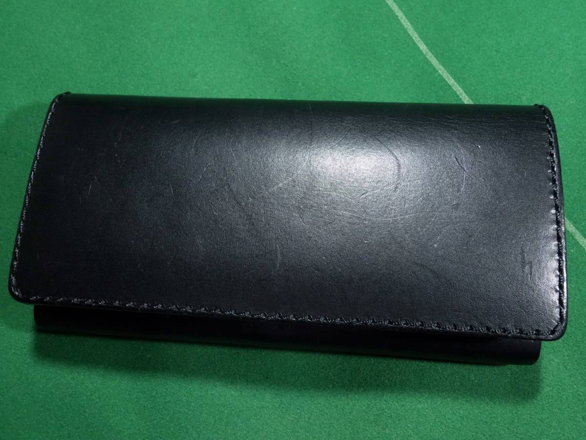 □ヘルツHERZ ラティーゴソフトレザー 8カードポケット 長財布 WL-56 ブラック 美品!!!□_画像1