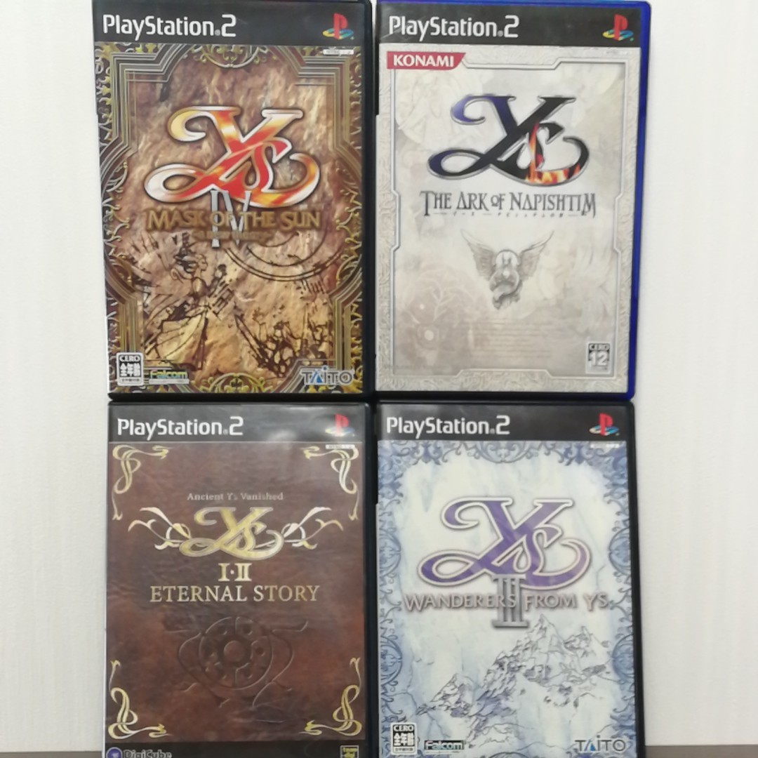 PS2イースⅠ、Ⅱ・イースⅢ・イースⅣ・イースナピシュテムの函4作品セット