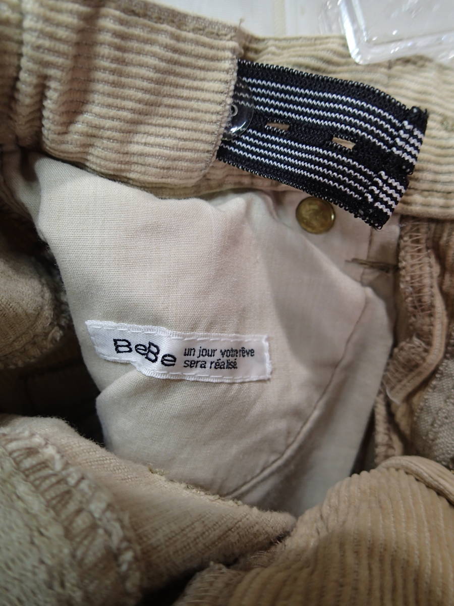 * Bebe /BeBe 100cm* beige / corduroy pants / long trousers ( waist adjustment rubber equipped )t1818