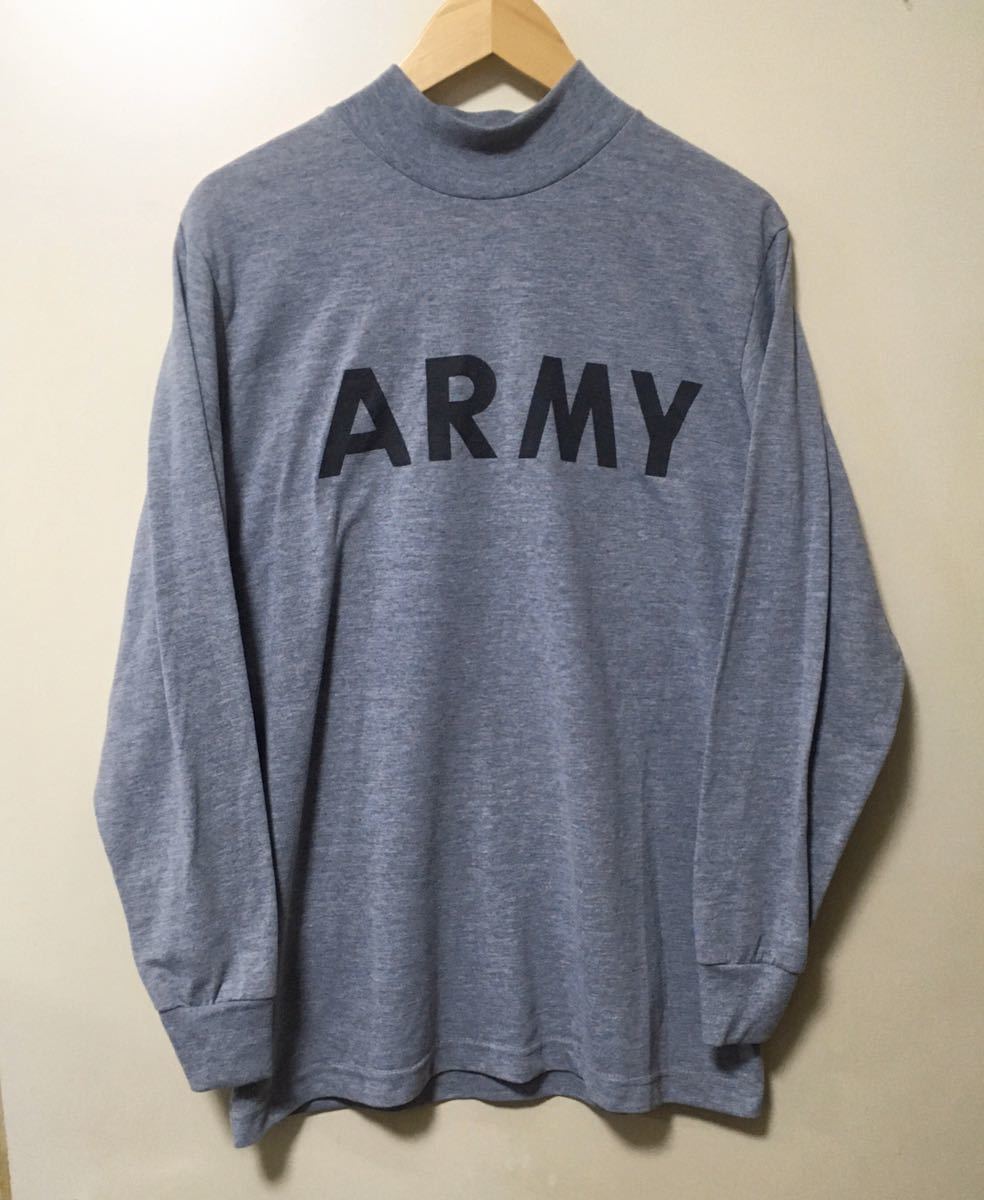 US ARMY ハイネックモックネック 長袖Tシャツ 両面リフレクタープリント サイズ S_画像1