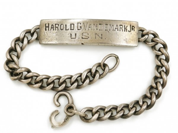 WW2 US NAVY ビンテージ シルバー製 USN ミリタリー チェーン ID 