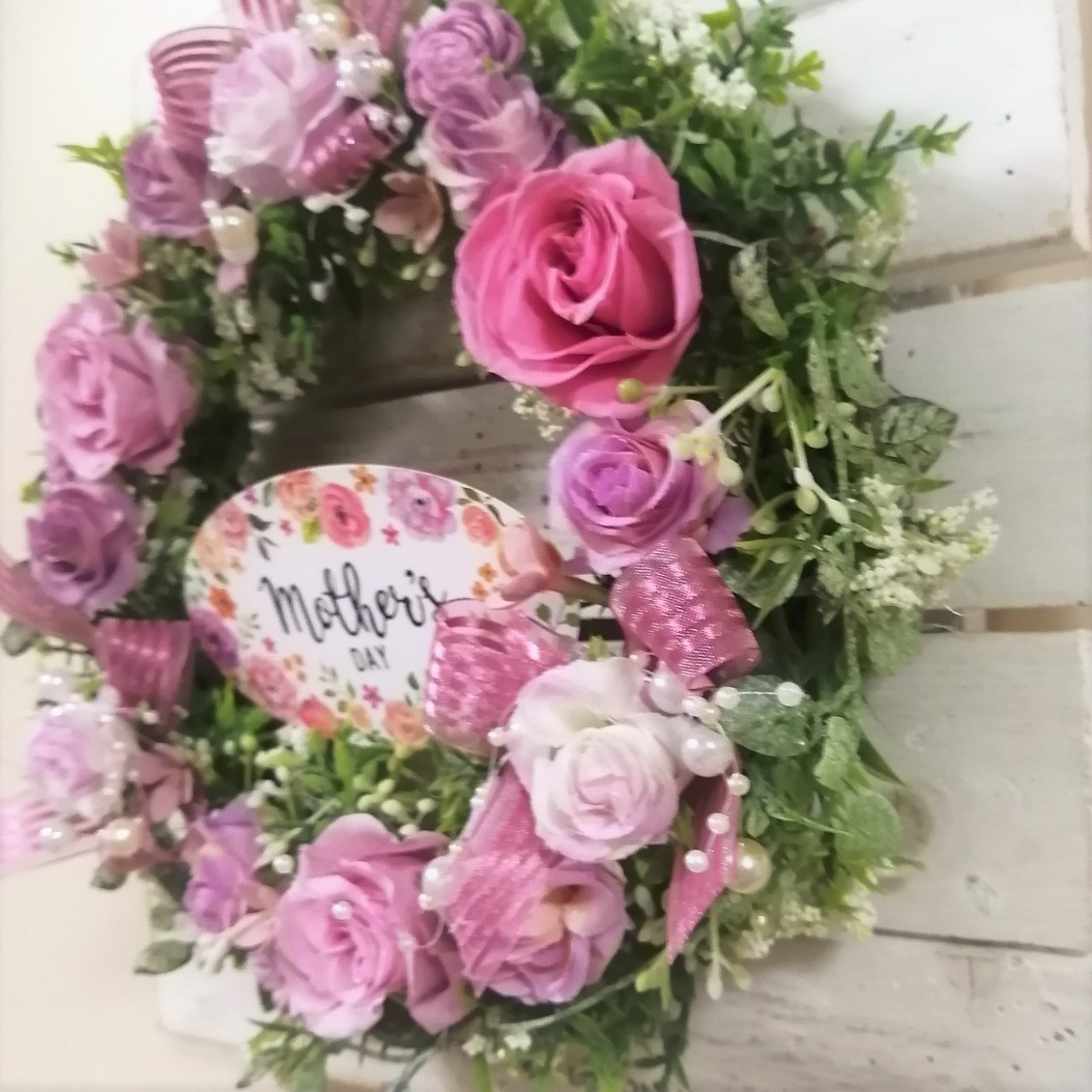 * preserved flower * lease * pink * flower club * hand made 