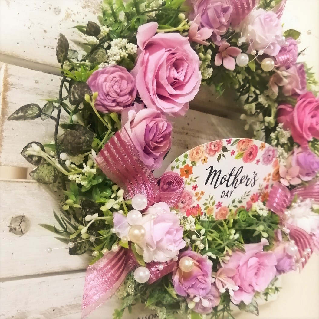 * preserved flower * lease * pink * flower club * hand made 