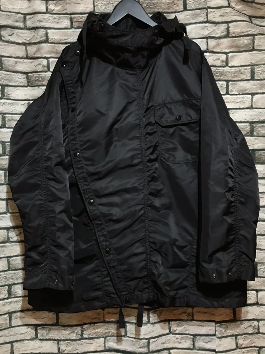 極美品★Engineered Garments エンジニアードガーメンツ★20AW Sonor Shirt Jacket Flight Satin  Blackソナーシャツジャケットパーカー