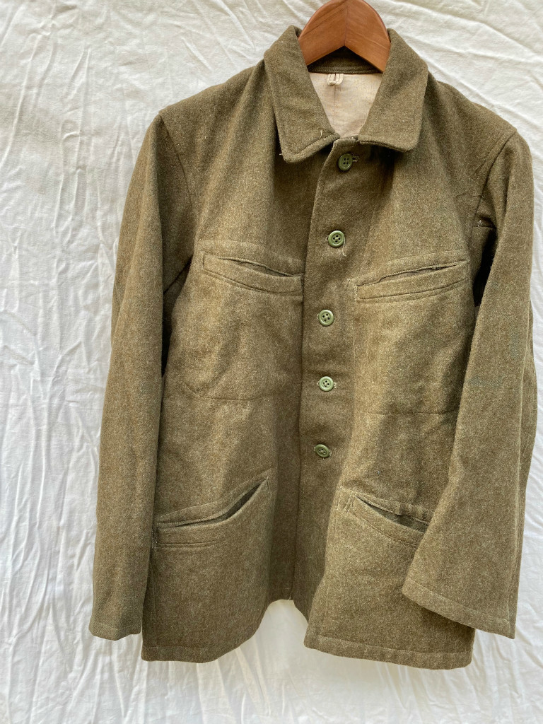 旧日本軍 陸軍 希少 40S アーミー フィールド ジャケット ウール 陶器