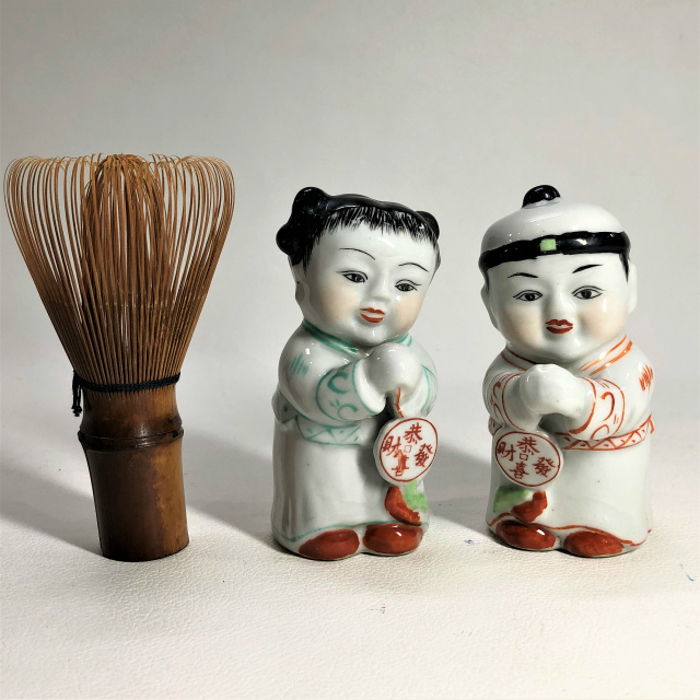 ヤフオク! - 中国 陶器人形 2体セット 高さ11cm 恭喜發財 男女