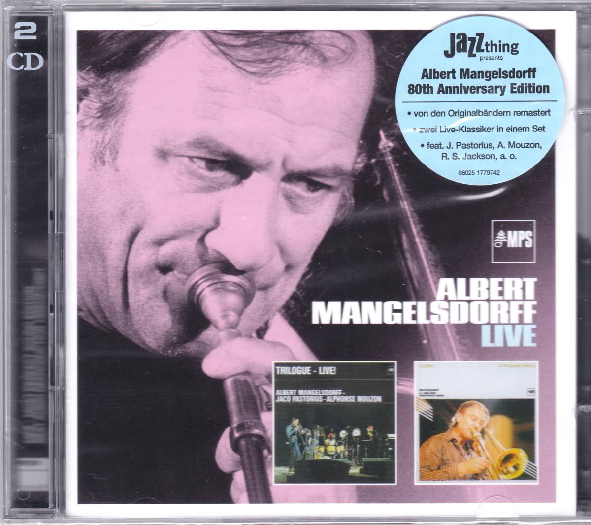 ☆ALBERT MANGELSDORFF(アルバート・マンゲルスドルフ)/Live『76年＆80年のライヴ大名盤のCD２枚組セット』◆初CD化＆激レア・廃盤＆新品◇_画像1