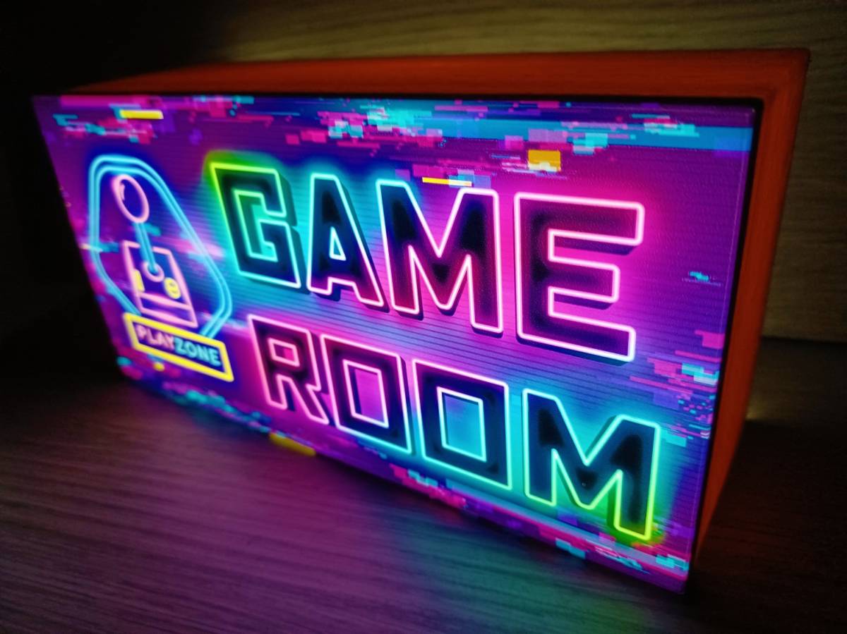 [ free shipping!]GAME AREA ROOM american game room game corner game center signboard interior light ornament miscellaneous goods *LED lightning signboard 