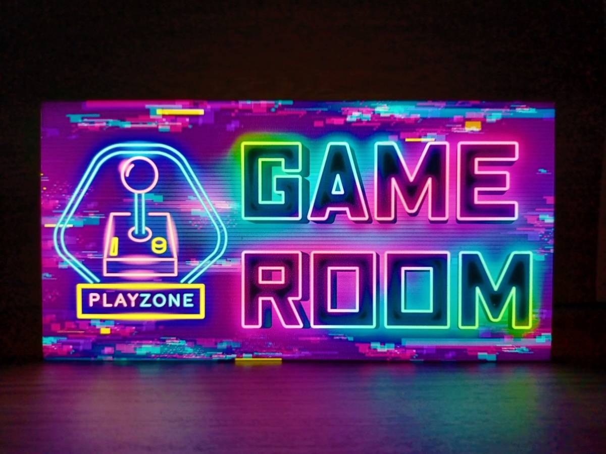 [ free shipping!]GAME AREA ROOM american game room game corner game center signboard interior light ornament miscellaneous goods *LED lightning signboard 