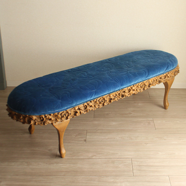  America made Vintage Classic design wooden legs cloth-covered bench K001