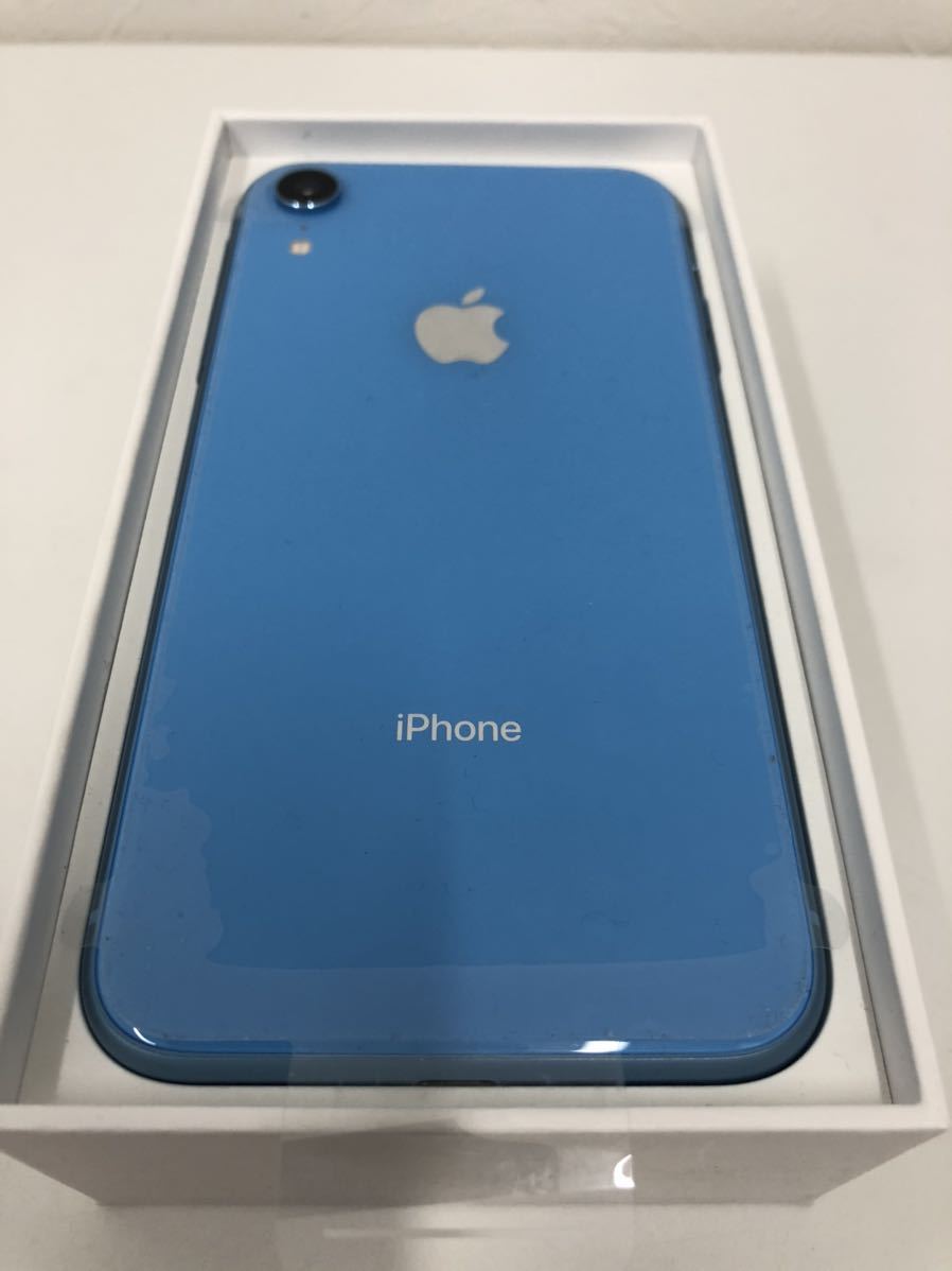 動作確認済 iPhone XR SIMフリー MT0U2J/A 判定 ◯ 128GB ブルー Apple