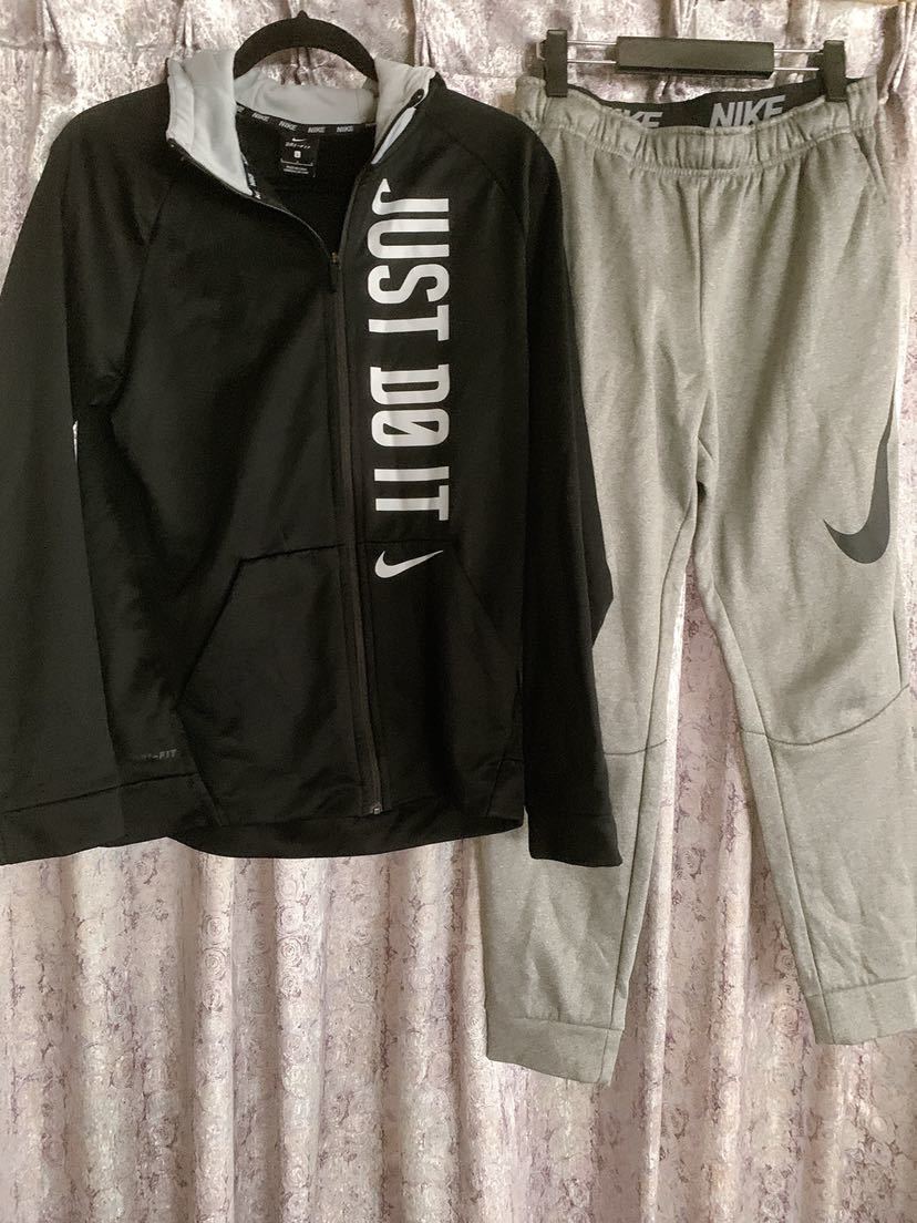 NIKE ナイキ 上下セット ジャージ上下 セットアップ パーカー 裏起毛 サッカー just do it フルジップ ジャケット パンツ スリム 細身 L M_画像6