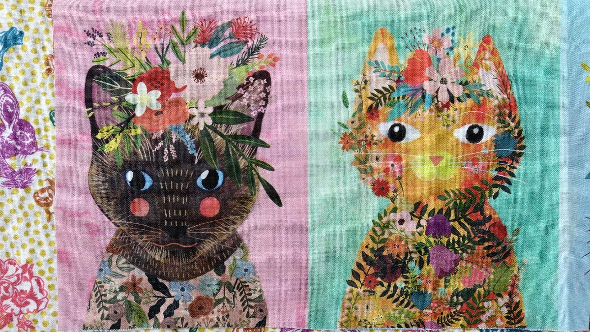 USAコットン《猫&flower》&《nathalie lete》輸入ハギレ生地