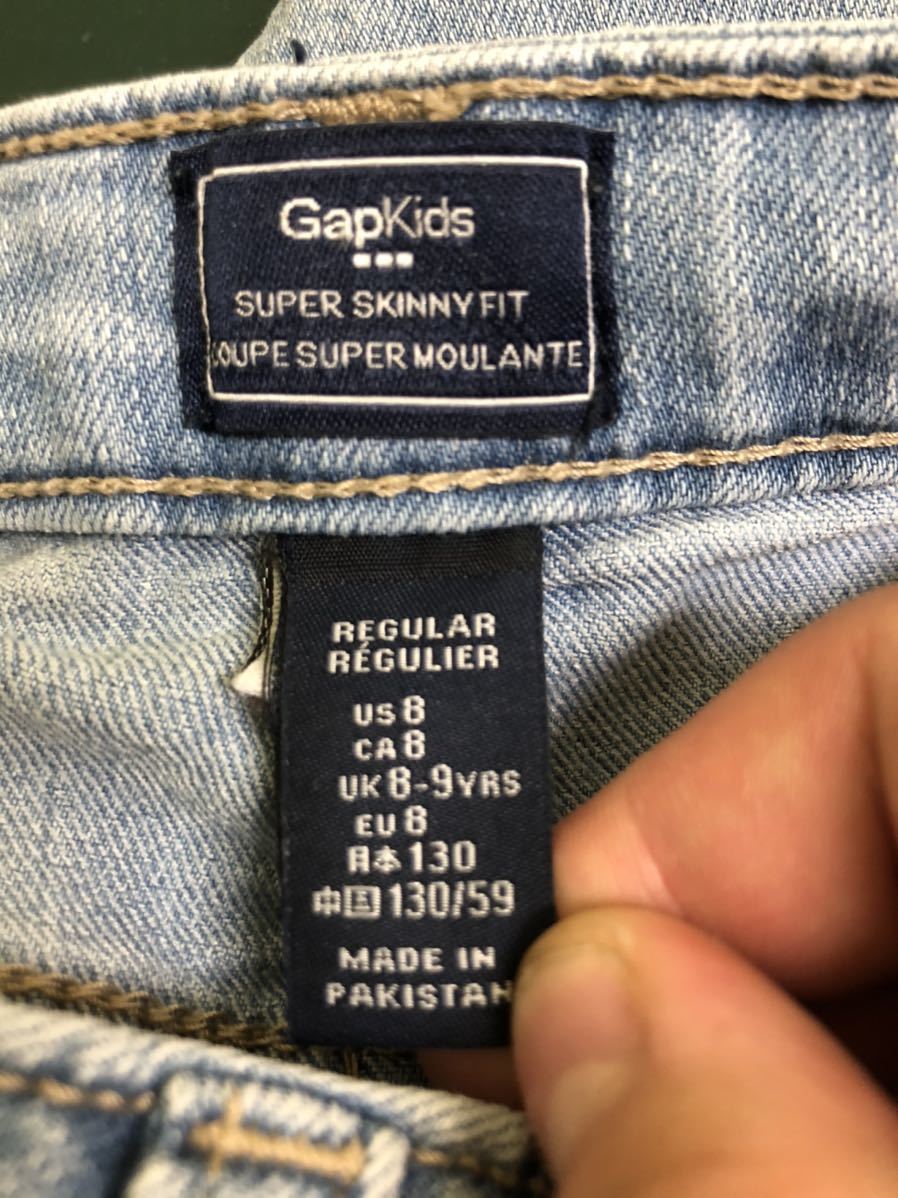 GapKids Gap Kids GAP Gap SUPER SKINNY FIT COUPE SUPER MOULANTE Denim джинсы ji- хлеб размер Япония 130