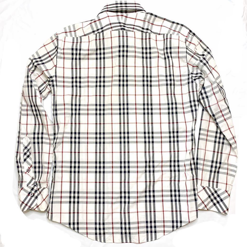 即決★BURBERRY BLACK LABEL★日本製 M 廃版 ドレスシャツ バーバリーブラックレーベル 2 オフホワイト ノバチェック 三陽商会 ナイト 即決★BURBERRY BLACK LABEL★日本製 M 廃版 ドレスシャツ バーバリーブラックレーベル 2 オフホワイト ノバチェック 三陽商会 ナイト
