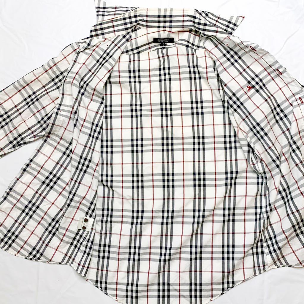 即決★BURBERRY BLACK LABEL★日本製 M 廃版 ドレスシャツ バーバリーブラックレーベル 2 オフホワイト ノバチェック 三陽商会 ナイト 即決★BURBERRY BLACK LABEL★日本製 M 廃版 ドレスシャツ バーバリーブラックレーベル 2 オフホワイト ノバチェック 三陽商会 ナイト