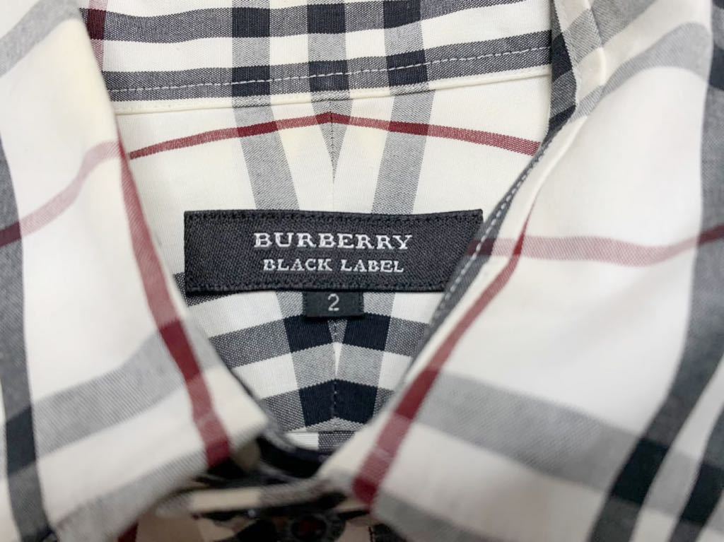 即決★BURBERRY BLACK LABEL★日本製 M 廃版 ドレスシャツ バーバリーブラックレーベル 2 オフホワイト ノバチェック 三陽商会 ナイト 即決★BURBERRY BLACK LABEL★日本製 M 廃版 ドレスシャツ バーバリーブラックレーベル 2 オフホワイト ノバチェック 三陽商会 ナイト