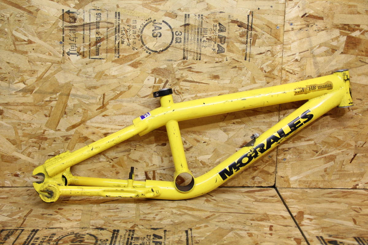 自転車 BMX 20インチ ストリート フレーム MORALES STREET FRAME YELLOW 送料無料 即決、中古 激レア物 の画像1