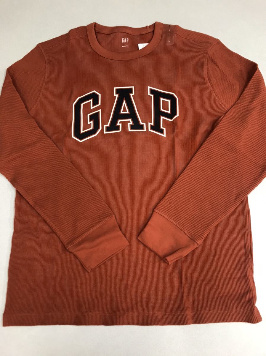 ●ＧＡＰ●新品●ロンT●GAPロゴ●Lサイズ●ワッフル生地●肌触りがいいです●落ち着いたオレンジ系●ギャップ●2-1_画像1