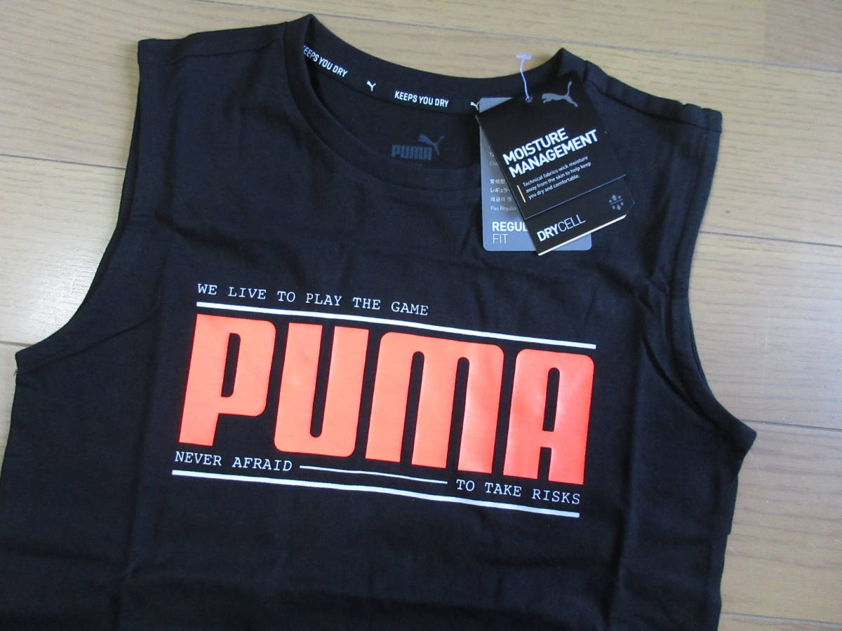 PUMA ジュニア ノースリーブシャツ 130㌢ BK 新品 ☆決算セール☆。。_画像3