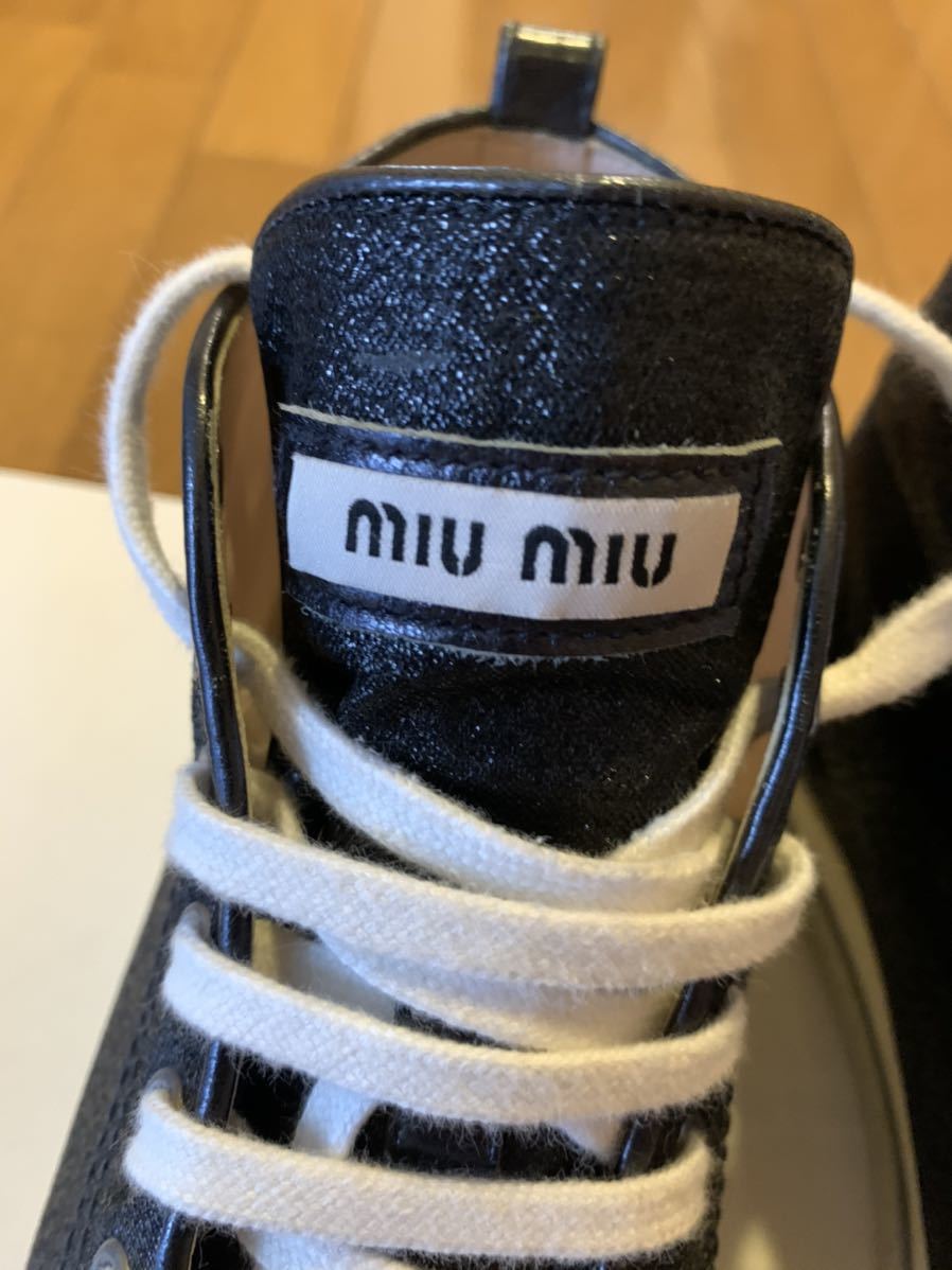 ＭＩＵ ＭＩＵ　ミュウミュウ　スニーカー　シューズ　靴　ハイカット　３６　1/2　美品 　 _画像6