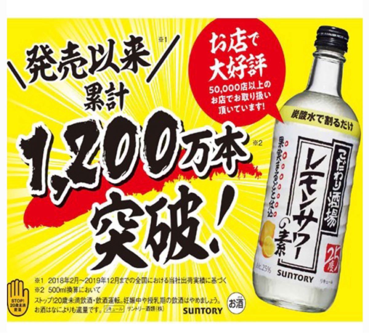 （レ1-151）サントリー こだわり酒場のレモンサワーの素　500ml ×6本　限定　タンブラー　×1個付き