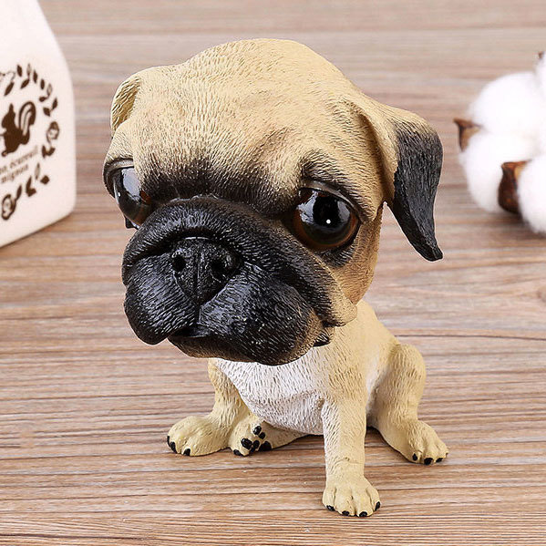 Yahoo!オークション - 犬(パグ)の置物 首振り ワンちゃん 人形 車内