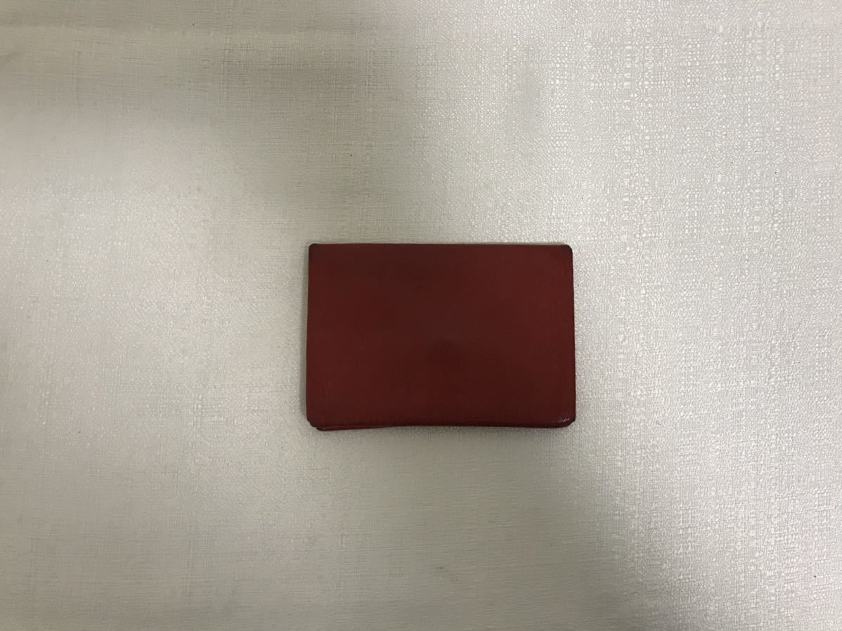 本物エルメスHERMES本革レザー二つ折りコインケース小銭入れサイフ財布赤レッドメンズレディースビジネス旅行トラベルフランス製N刻印