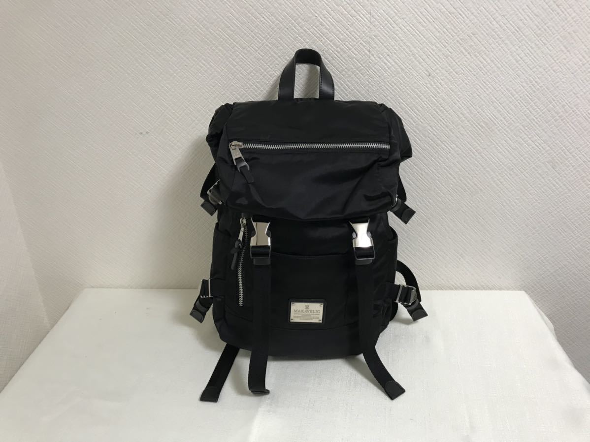  as good as new genuine article makya Berik MAKAVELIC nylon rucksack bag business bag men's lady's black black travel travel backpack 