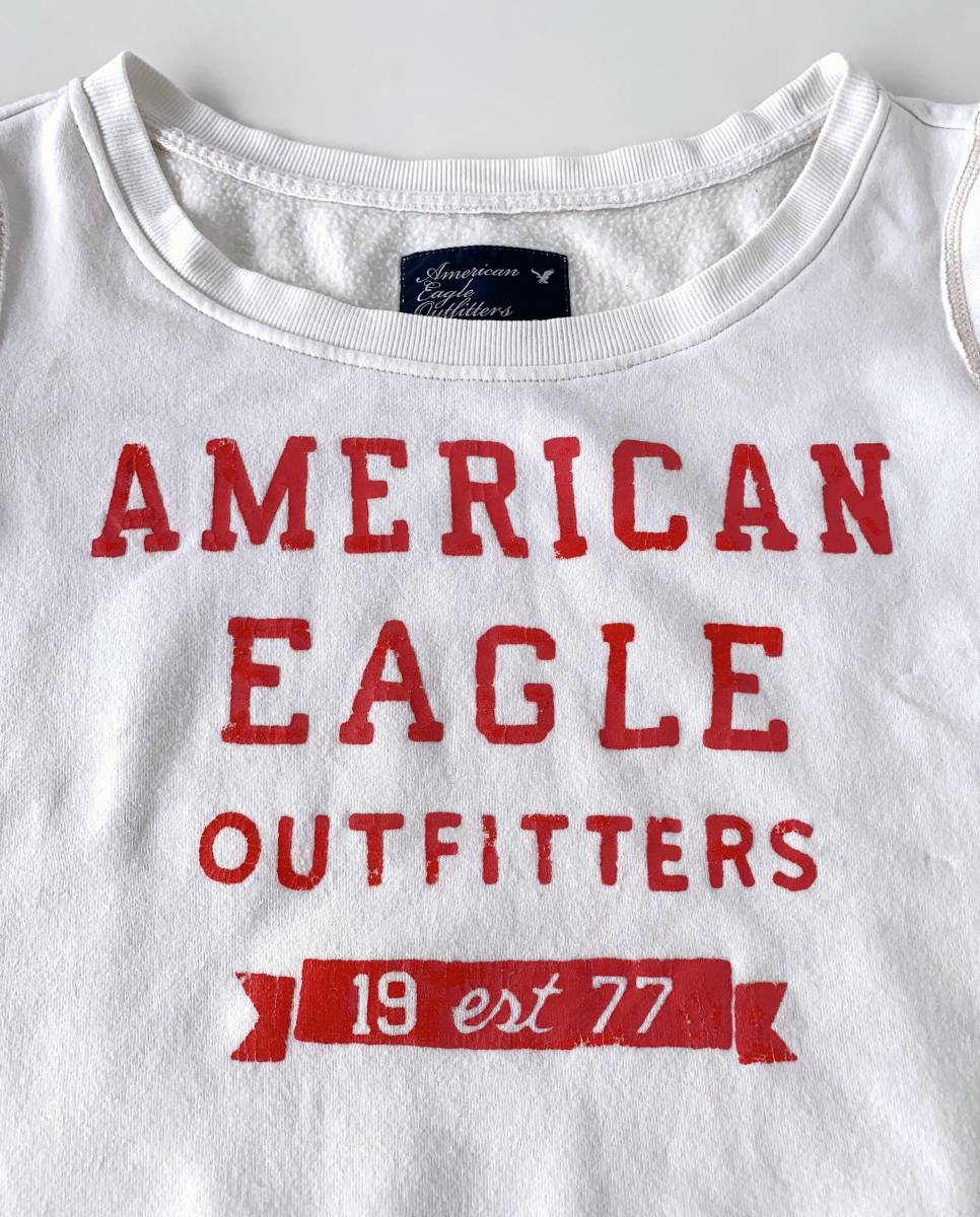 ★送料無料 美品 American Eagle Outfitters アメリカンイーグル トップス 長袖 トレーナーシャツ 白 サイズXS レディース  女性用