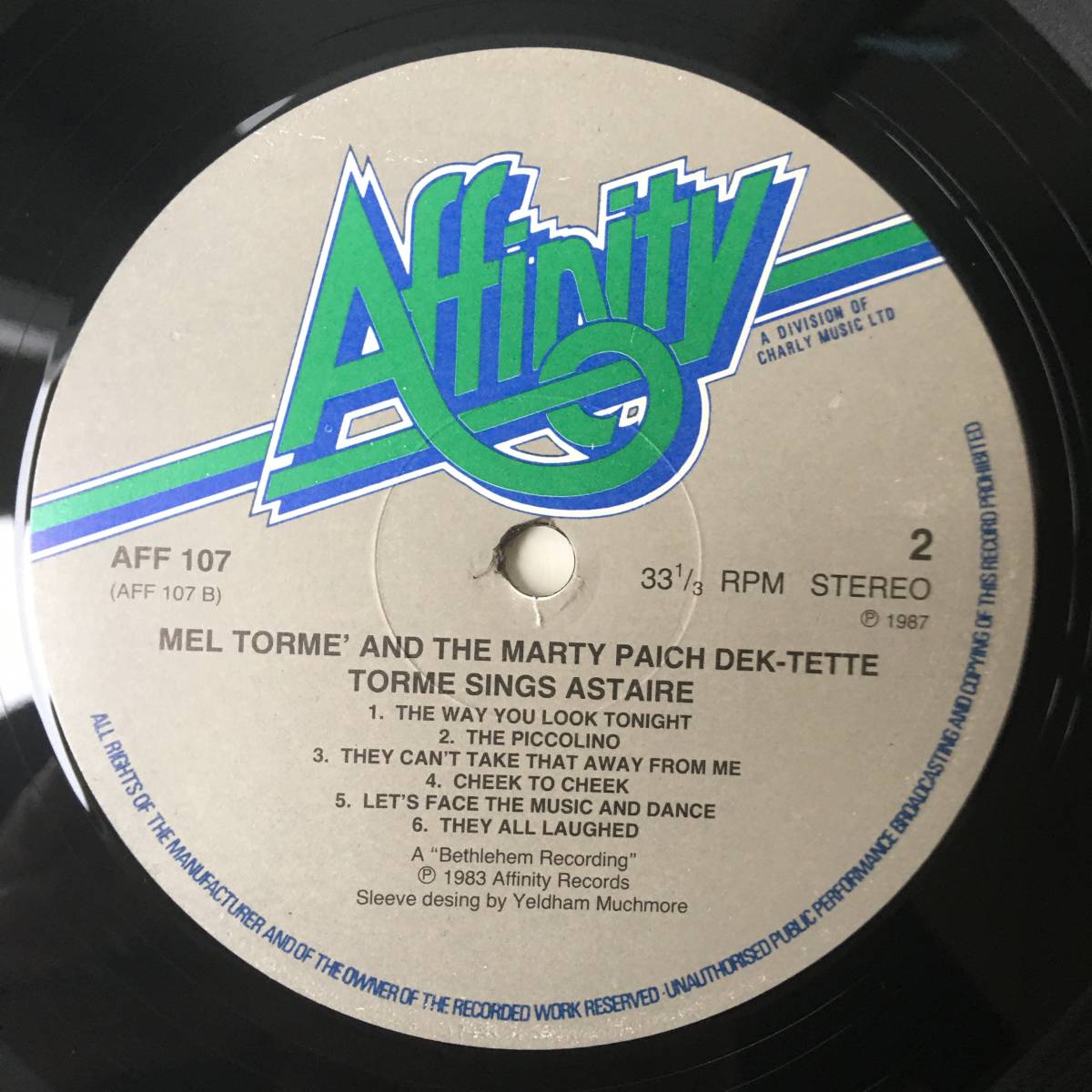 ★送料込み！全曲試聴確認済み！美盤【Mel Torme and The Marty Paich Dek-Tette - Torme Sings Astaire】LP Affinity UK AFF 107 Reissue