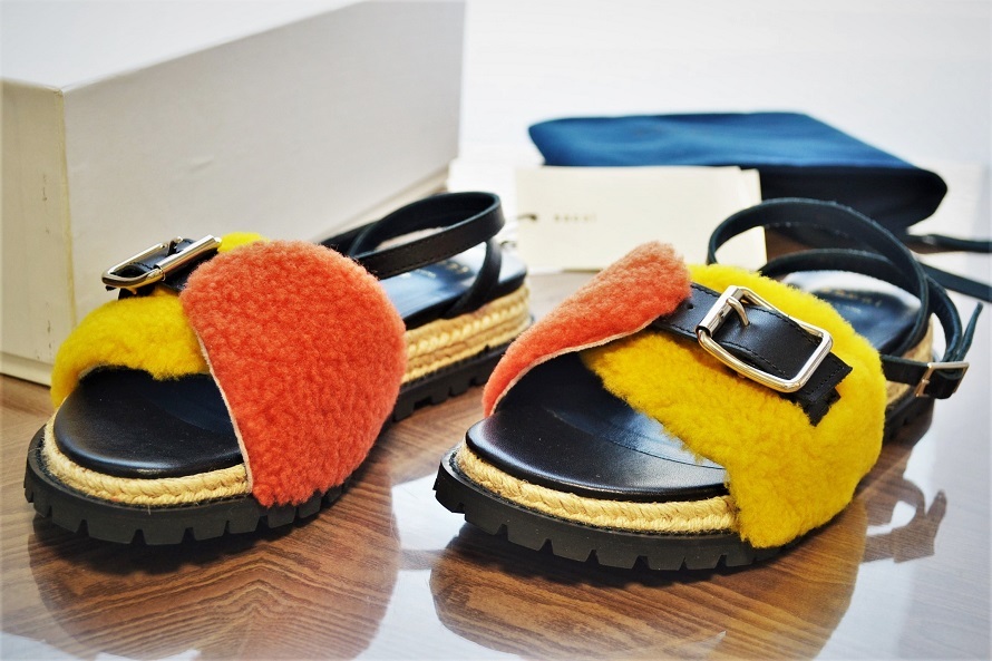 sacai サカイ Sheepskin Mouton Sandal シープスキン レザー ムートン