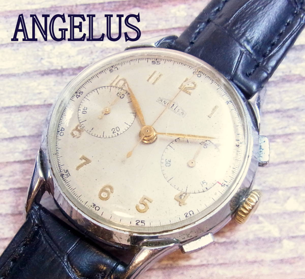 名門 【アンティーク ビンテージ】アンジェラス ANGELUS クロノグラフ 腕時計 1940年代 手巻き 希少品の画像1