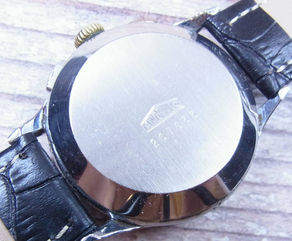 名門 【アンティーク ビンテージ】アンジェラス ANGELUS クロノグラフ 腕時計 1940年代 手巻き 希少品の画像3