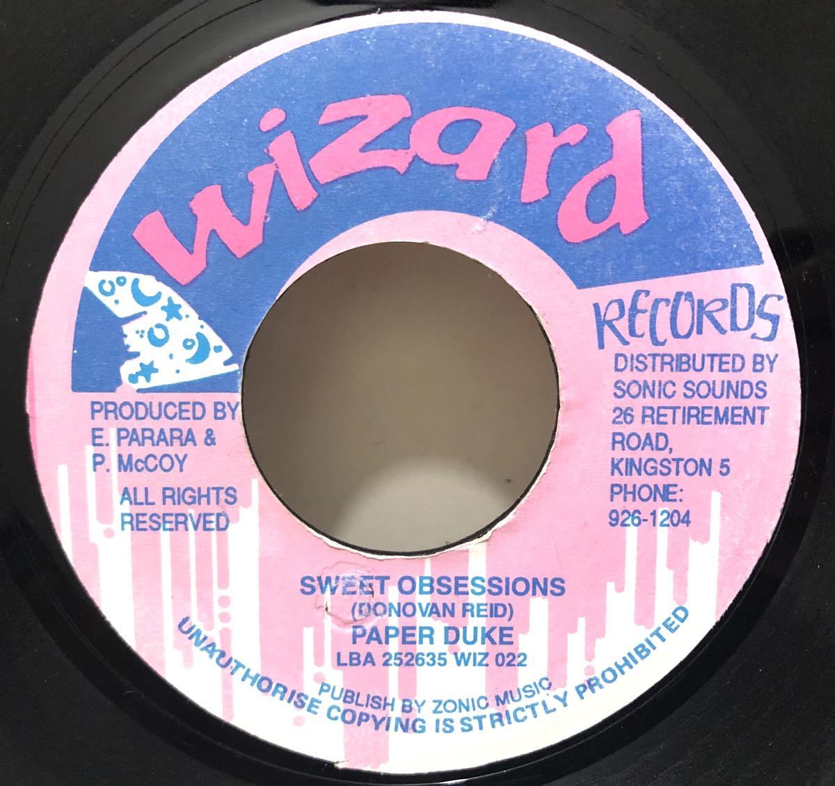 レア 1992 Paper Duke / Sweet Obsessions ペーパー デューク Original Jamaica 7 Wizard Records WIZ 22 絶版_画像1