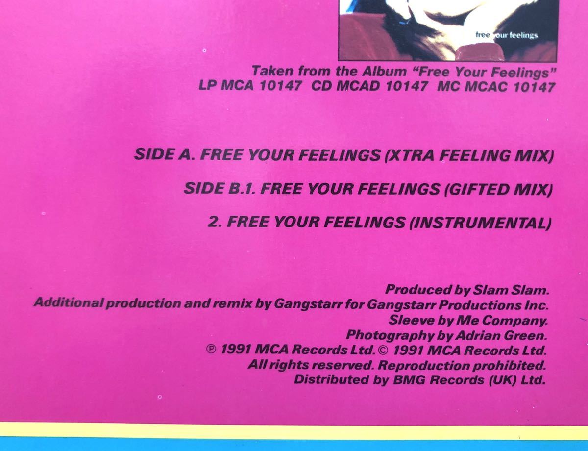 レア 1991 Slam Slam / Free Your Feelings Gangstarr Remix Original UK 12 MCA Guru DJ Premier Dee C. Lee Dr. Robert Muro Kiyo Koco_画像6