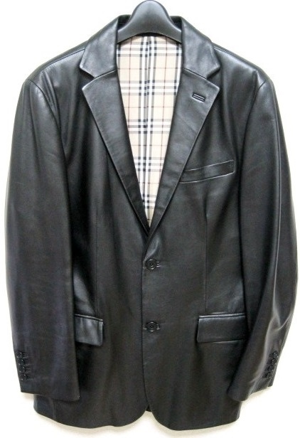 ヤフオク! - 極美品 BURBERRY BLACK LABEL 希少 ラムレザー 2 公式直営 【美品】バーバリーブラックレーベル ジャケット テーラード レザー チェック レザージャケット