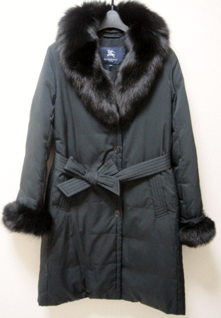 無料長期保証 新品 同様 BURBERRY LONDON 定価23万 最高級 ファー付