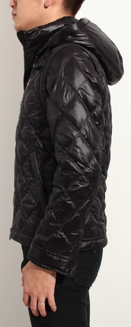 サイズL 新品 同様 BURBERRY BLACK LABEL 4WAY BIGホース刺繍 高機能ライト ダウンジャケット ベスト レザー バーバリー ブラックレーベル_画像7