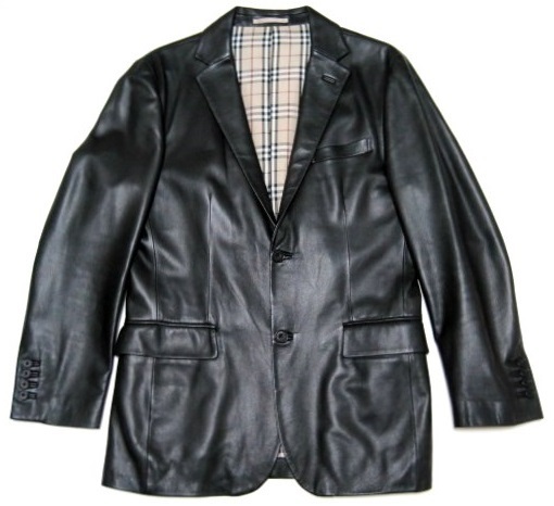 BURBERRY BLACK LABEL ラムレザー 2Bジャケット M テーラード 黒2 ノバ 公式直営 【美品】バーバリーブラックレーベル ジャケット テーラード レザー チェック レザージャケット