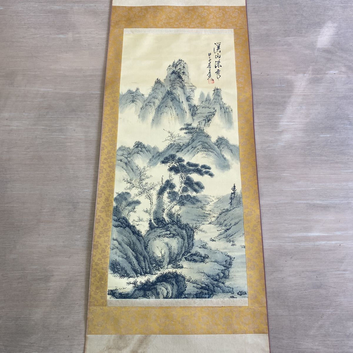ヤフオク! - 水墨山水図 石道人在名 (中国画家) 掛け軸 掛...