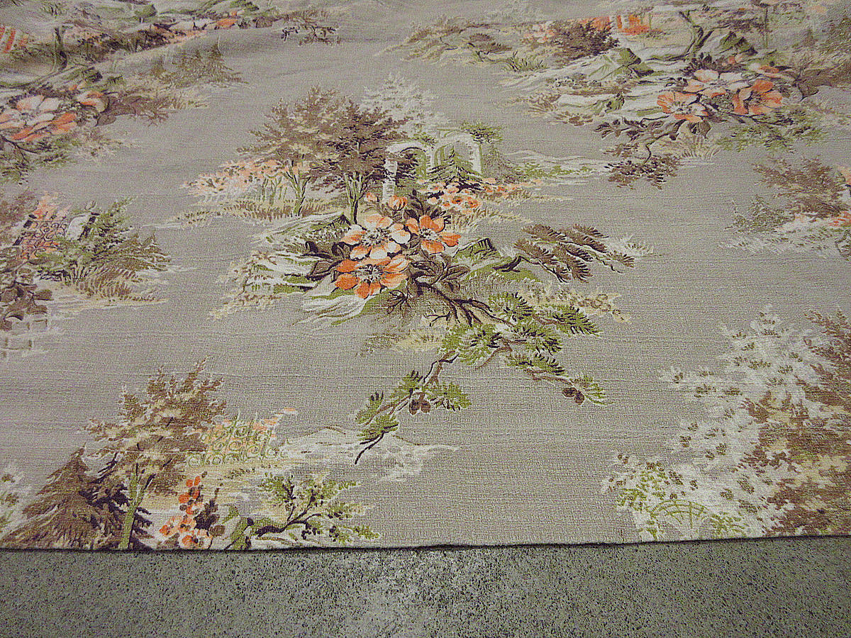  Vintage 50\'s* пейзаж рисунок Burke Cross ручная работа чехол на диван *210523f9-fbr ткань ткань ремонт цветочный принт ткань диван покрытие 