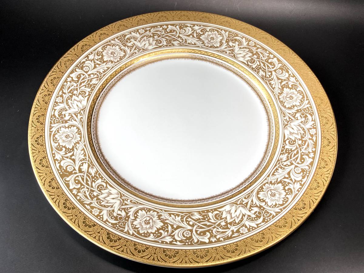上級 ミントン Porcelain Ball ポーセリンボール 純金 金彩装飾 保証商品 ミントン ポーセリンボール 金彩 ゴールド ディナープレート 大皿 食器