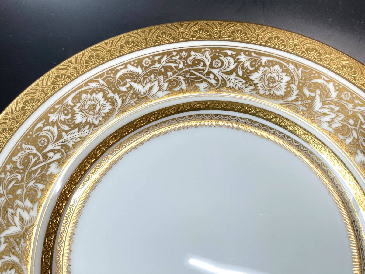 上級 ミントン Porcelain Ball ポーセリンボール 純金 金彩装飾 保証商品 ミントン ポーセリンボール 金彩 ゴールド ディナープレート 大皿 食器