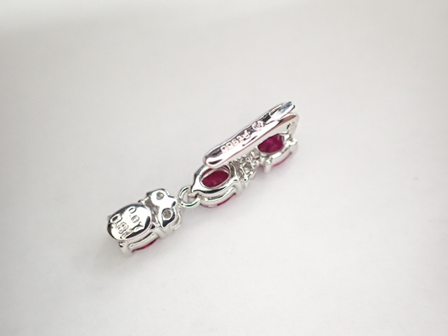 美品 田崎真珠 タサキ Pt900 ルビー計0.81 ダイヤ計0.07ct デザイン