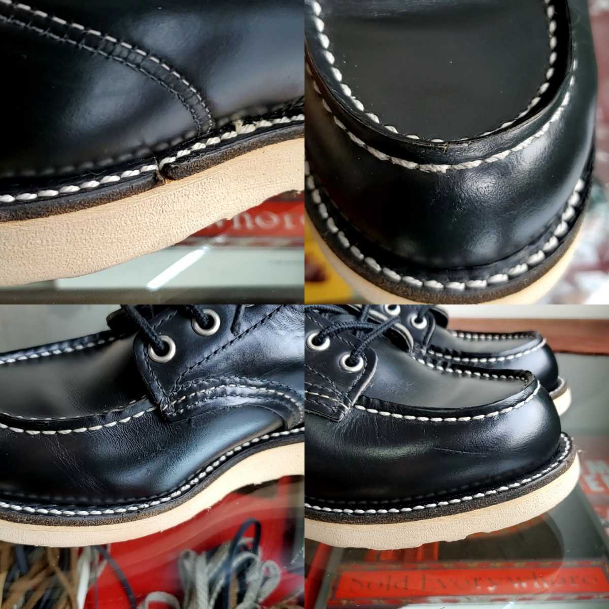 869◆レッドウィング REDWING 羽タグ size5E/23cm位 黒 アイリッシュセッター ワークブーツ モックトゥ USA製 中古 USED_画像10